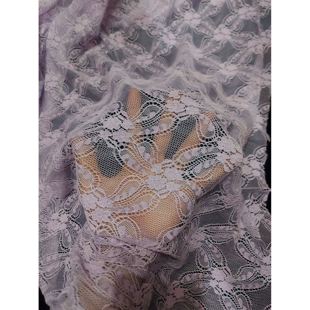 kain brokat premium  - kain brokat luxury  - kain brokat katun original ( Lilac) kj