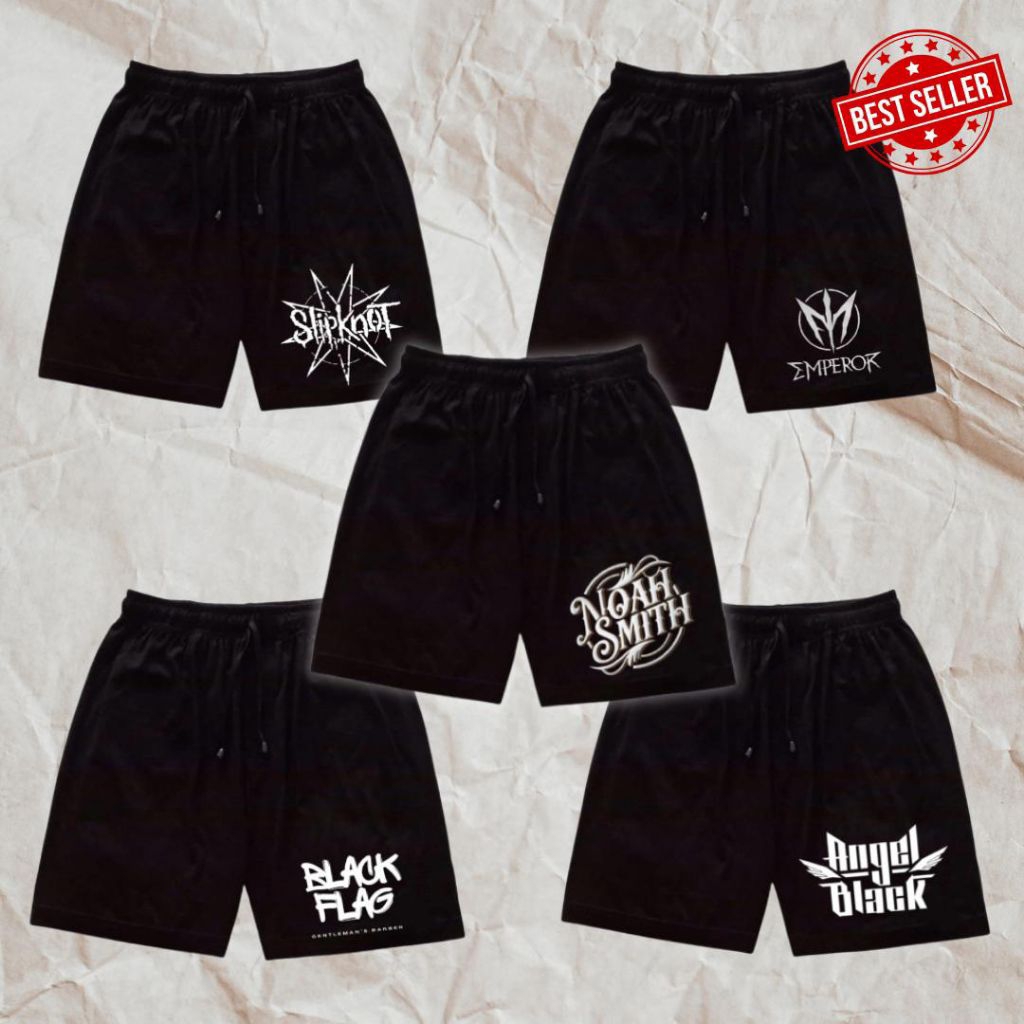 celana pendek boxer pria wanita motif sablon paket 5 pcs slipknot. celana santai, celana tidur, cela