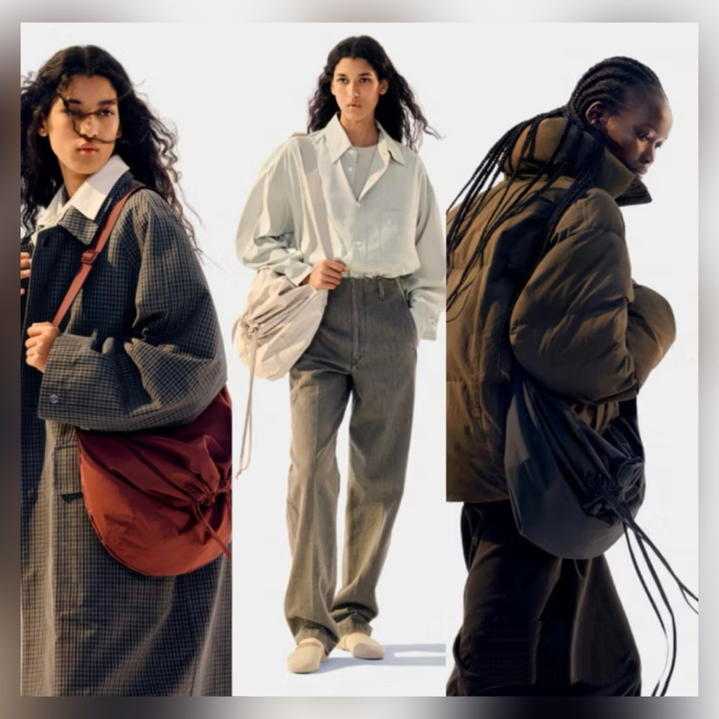 uniqlo drawstring sling bag uniseks ori