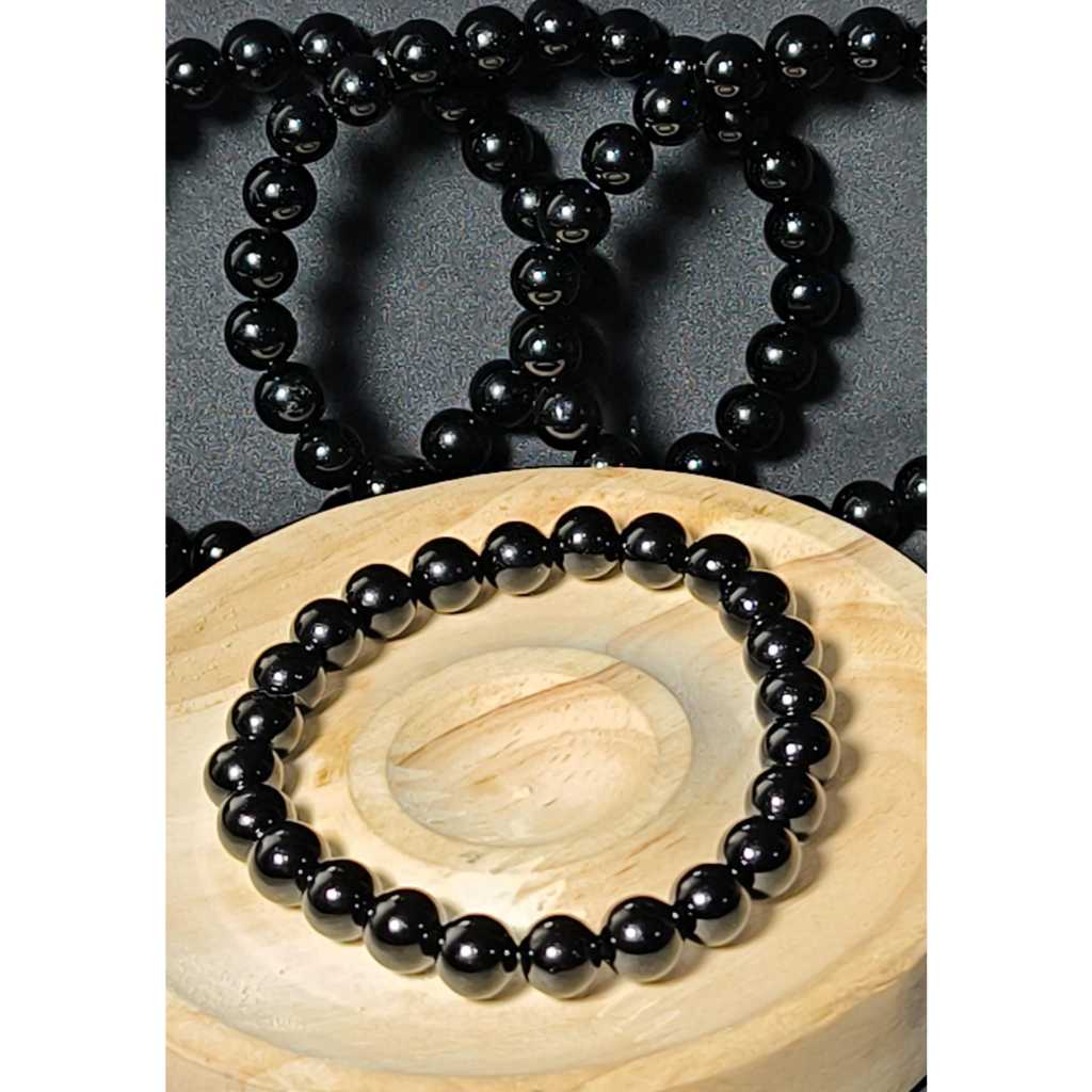Gelang Black Obsidian Natural 8 mm Top Grade
