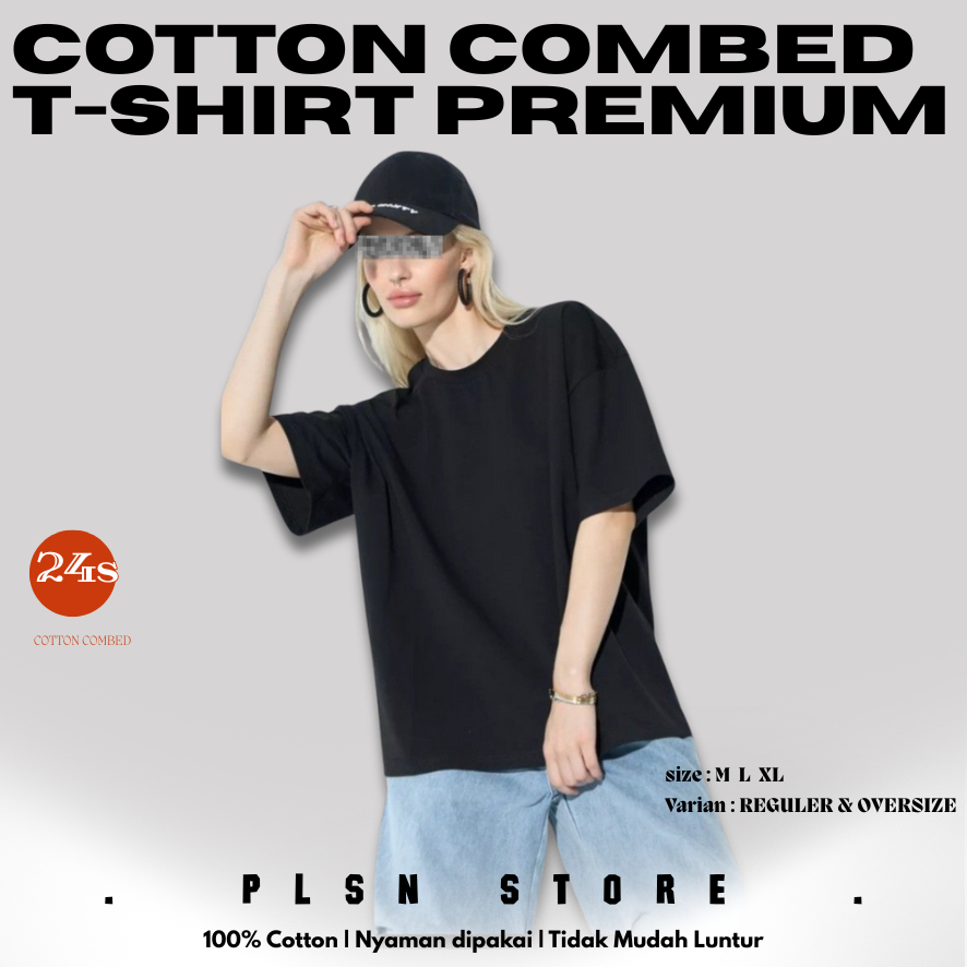 KAOS POLOS OVERSIZE HITAM PREMIUM TSHIRT OVERSIZE HITAM UNISEX