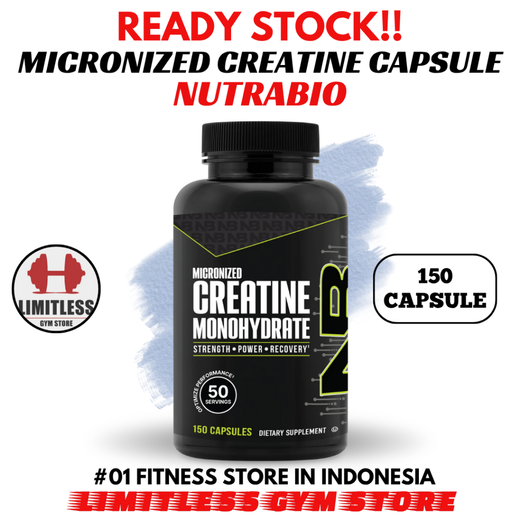 NUTRABIO USA Micronized Creatine Monohydrate 150 Kapsul