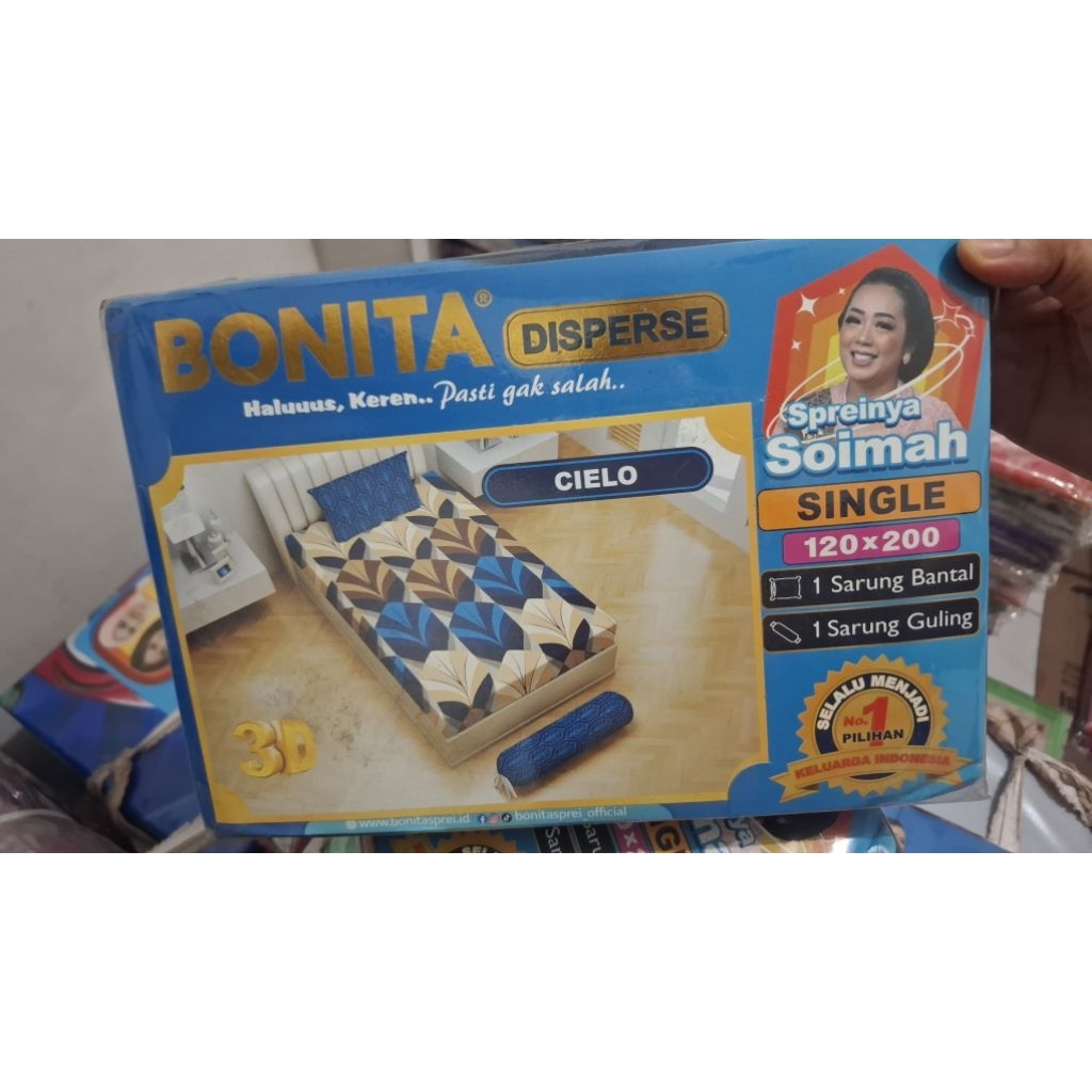 (Harga Asli) Sprai Bonita 120x200 Single B2 No 3 (2 Bantal dan 2 Guling)