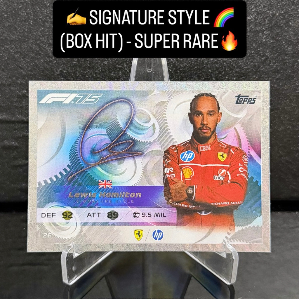 Kartu f1 Topps Turbo (SIGNATURE STYLE) - Lewis Hamilton (Scuderia Ferrari) - Tanda Tangan (CASE HIT)
