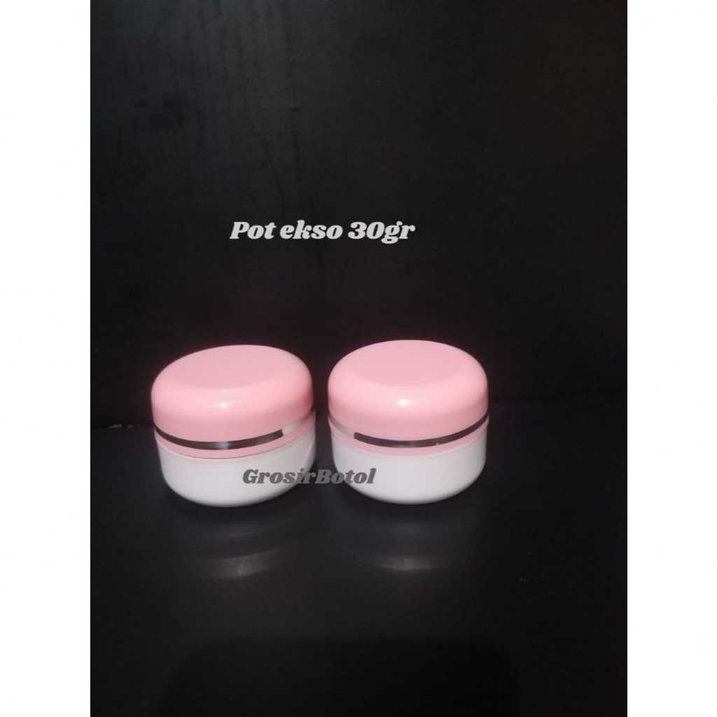 Pot cream TG 30gr pink putih / pot ekso 30 gr / wadah cosmetik 30gr