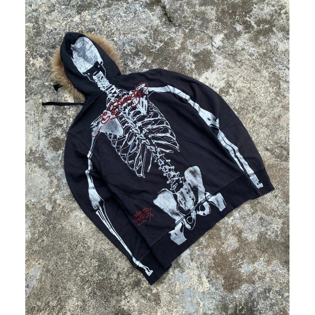 Hoodie zipper ed hardy vintage skull