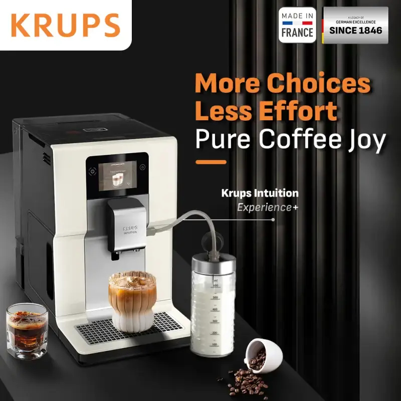 [NEW] Krups Intuition Experience Full Auto Coffee Machine - Mesin Kopi Espresso Otomatis, 20 Pilihan