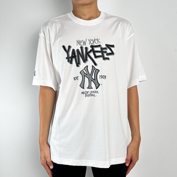 Kaos MLB NY YANKEES MULTI LOGO MAJOR LEAGUE GREY WHITE TSHIRT 100% ORIGINAL