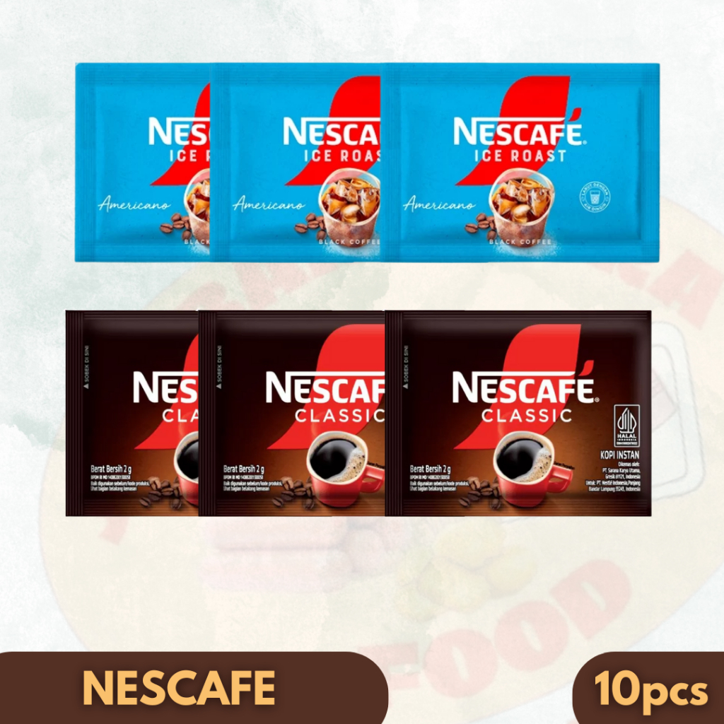 NESCAFE Classic & Ice Roast Americano 10x2g | Kopi Hitam Sachet Kecil Instan Praktis