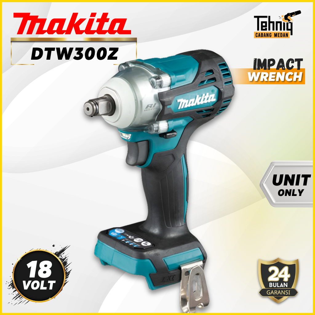 Impact Wrench Cordless Makita DTW300Z Mesin Pumbuka Baut Baterai 18 V