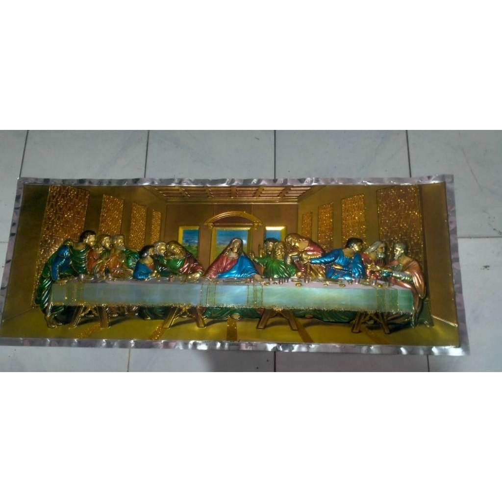 hiasan aksesoris lukisan/poster perjamuan Kudus timbul