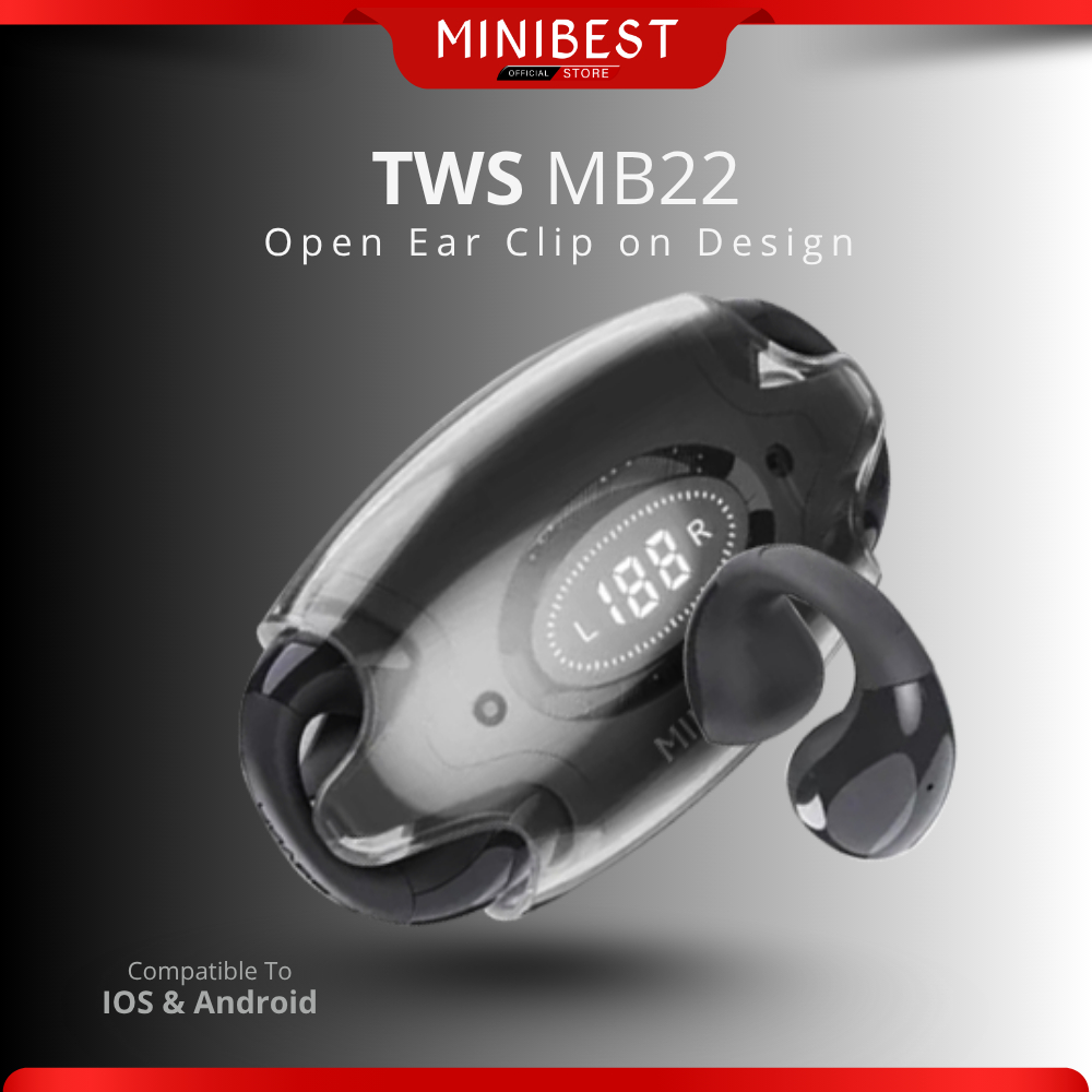 MINIBEST MB22 TWS Earphone Headset Bluetooth V5.3 On EC Ear Clip Wireless Bluetooth Headset
