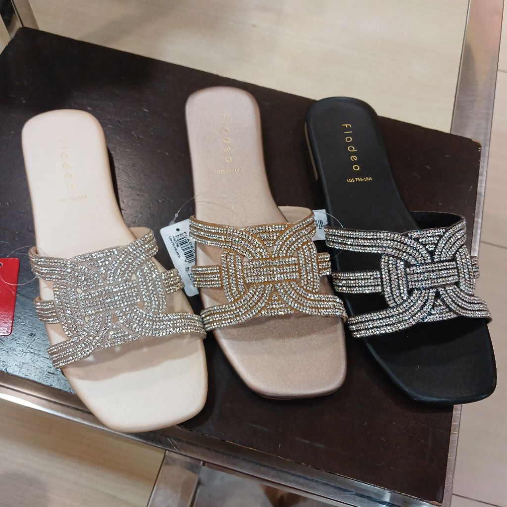 sandal wanita flat pesta FLADEO ori dari matahari