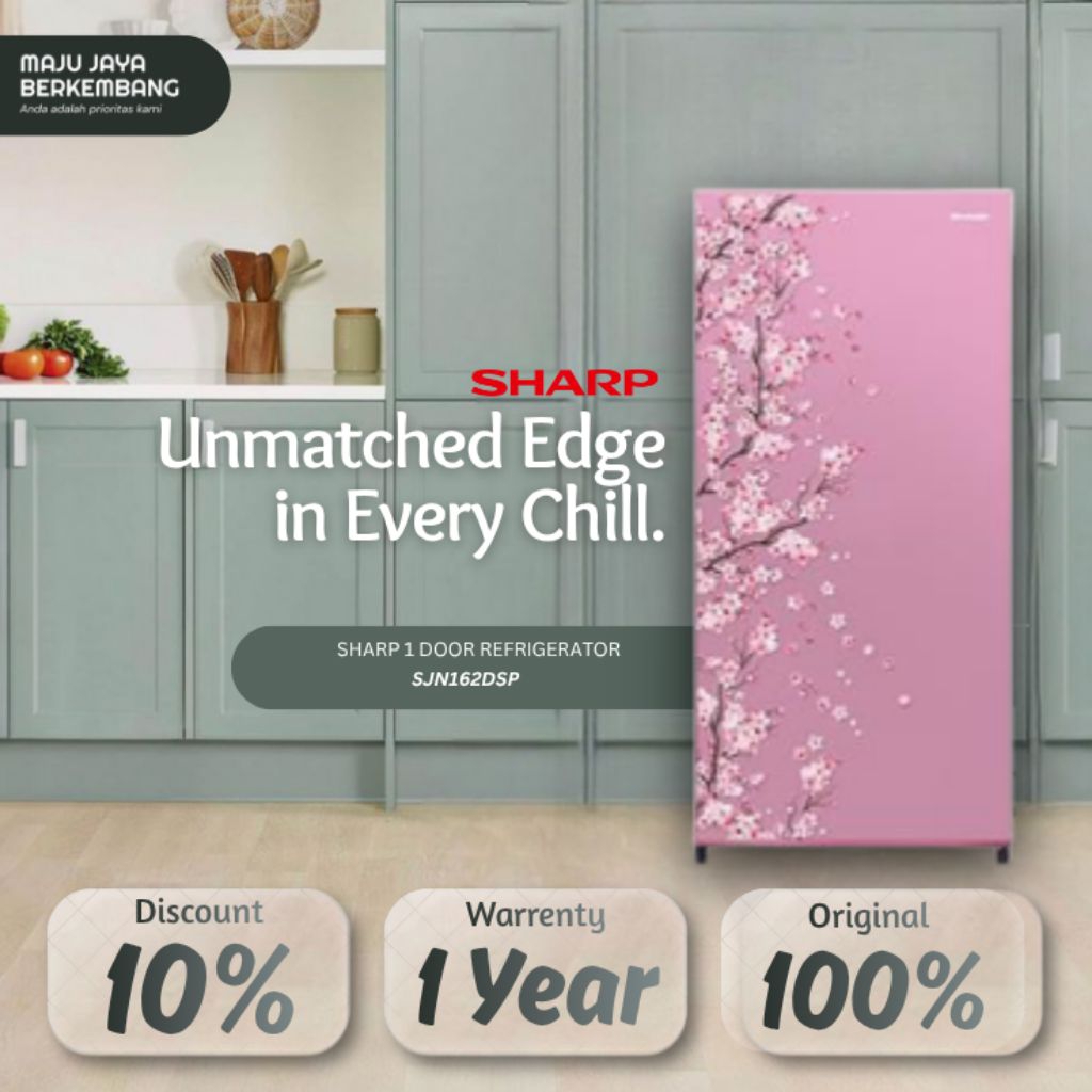 SHARP KULKAS 1 PINTU 1 DOOR REFRIGERATOR SJN162DSP