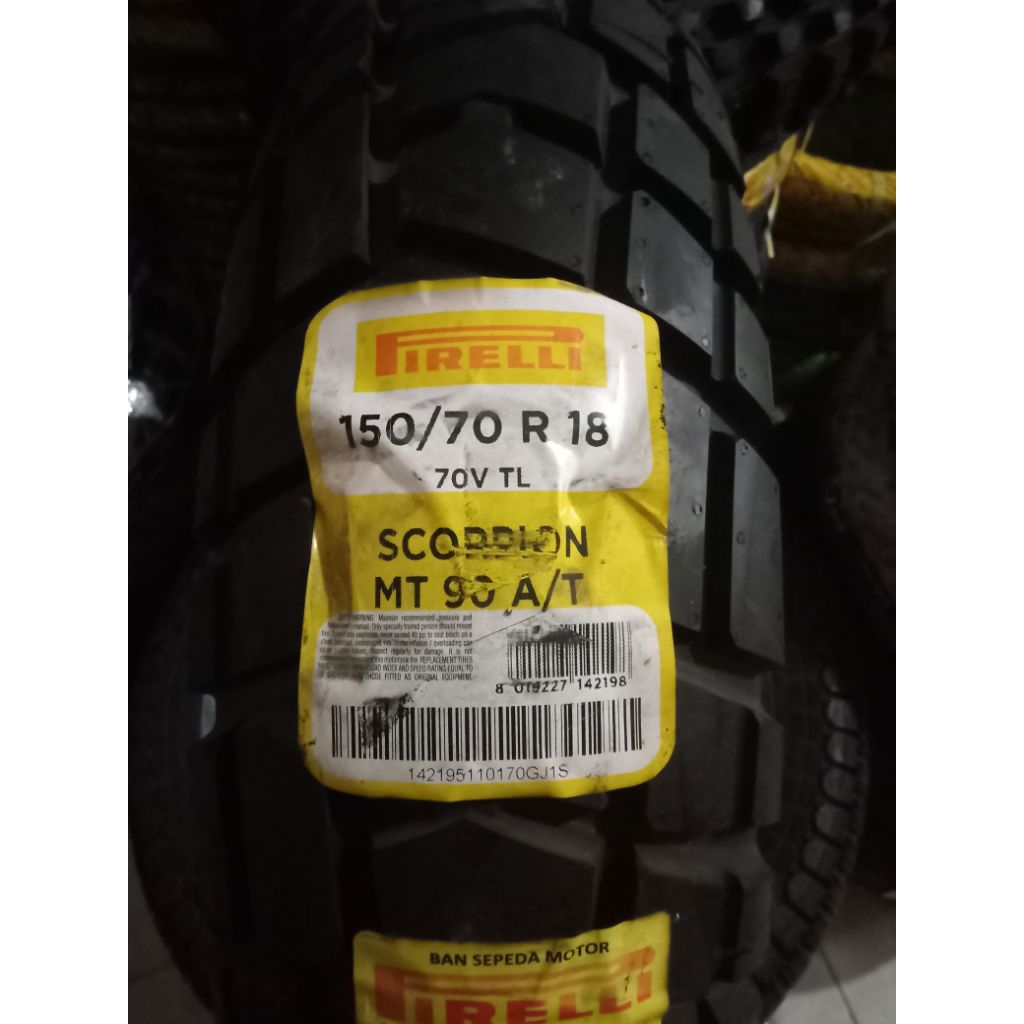 PROMO NOS BAN PIRELLI 150/70-18 TUBELESS SCORPION MT 90 150 70 RING 18