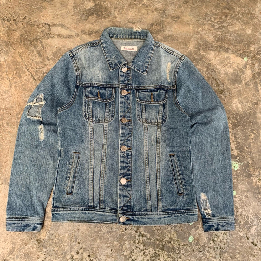 W&P house trucker denim jacket ripped