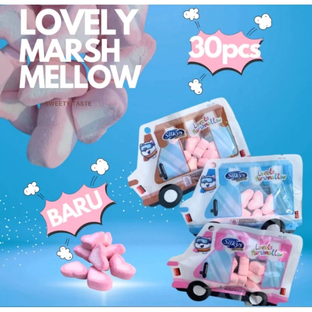 Silky Marshmallow mix karakter silky lovely, semangka, bebek isi 30 pcs