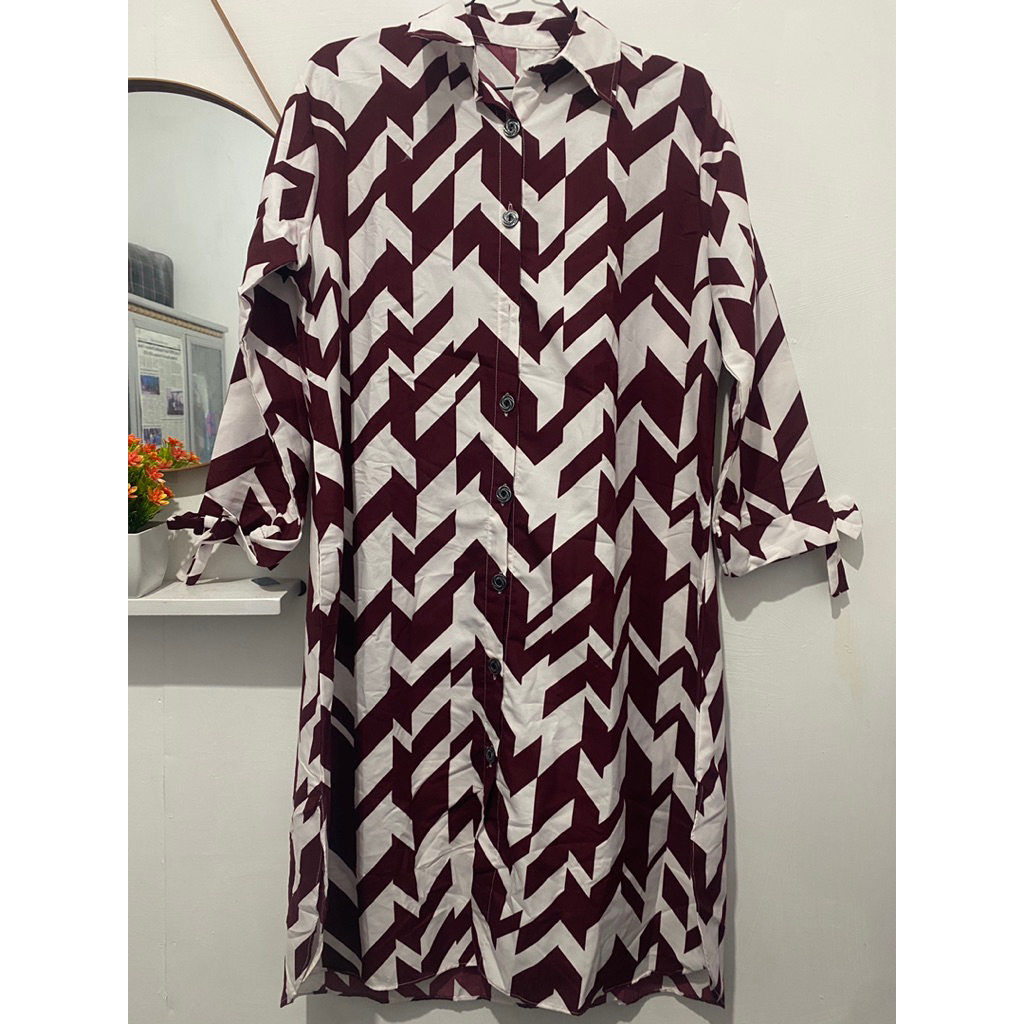 (REAL PIC}Tunik wanita jumbo motif garis garis - new stuff