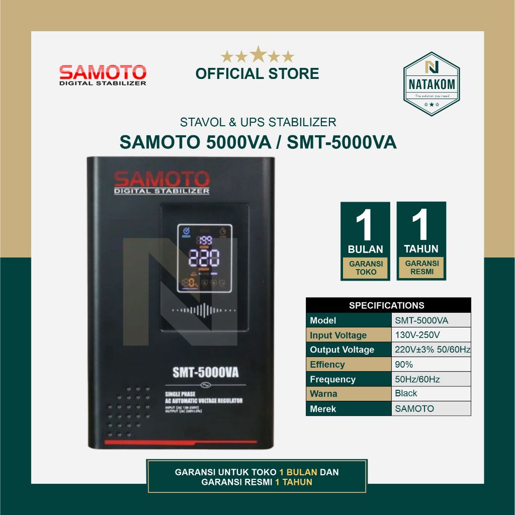 STAVOL MOTOR STABILIZER SAMOTO 5000VA SMT-5000VA