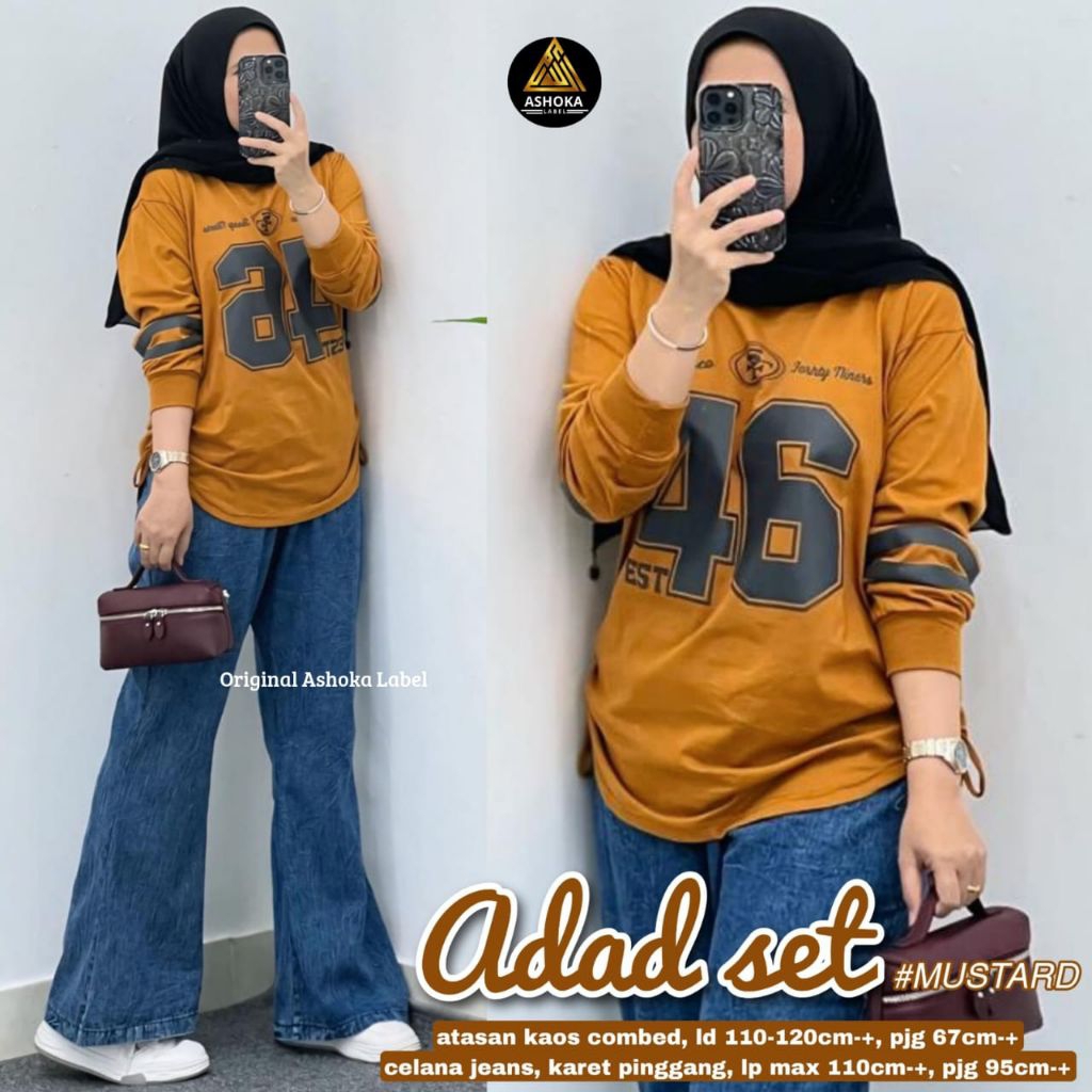 adad set aksara set jumbo standar wanita setcel jeans