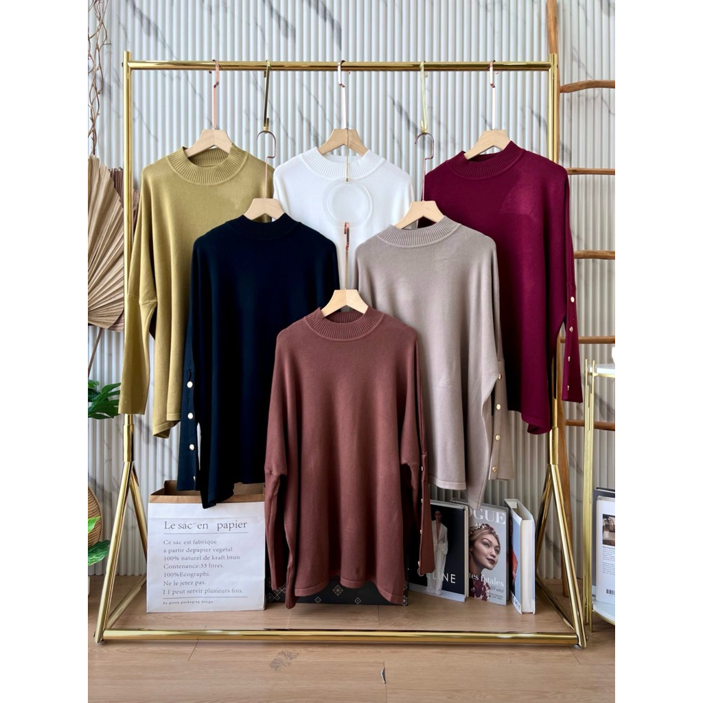 ATASAN WANITA BLOUSE RAJUT BATWING IMPORT / BLOUSE RAJUT OVERSIZE IMPORT