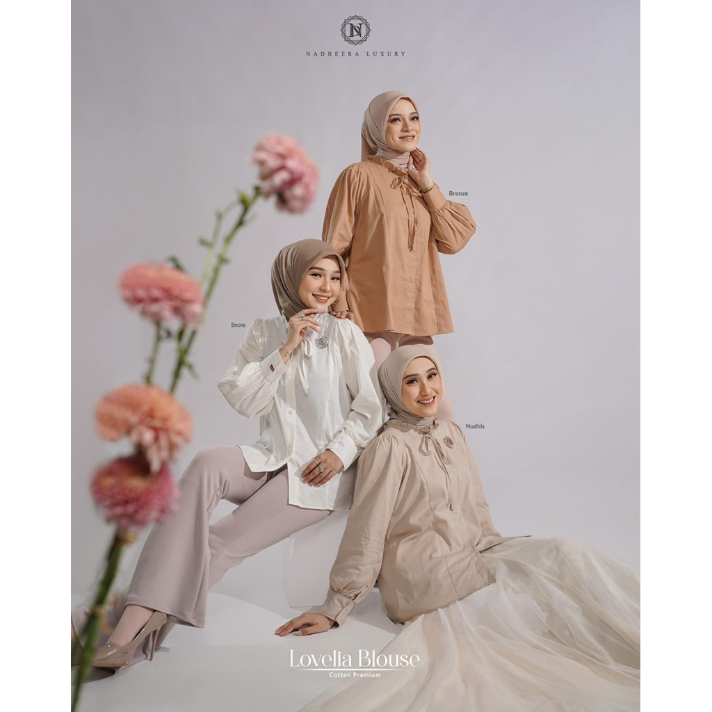[NEW] • COD | LOVELIA BLOUSE • NADHEERA LUXURY / Blouse Atasan Cewek Kemeja Cewek Kemeja Polos Abstr