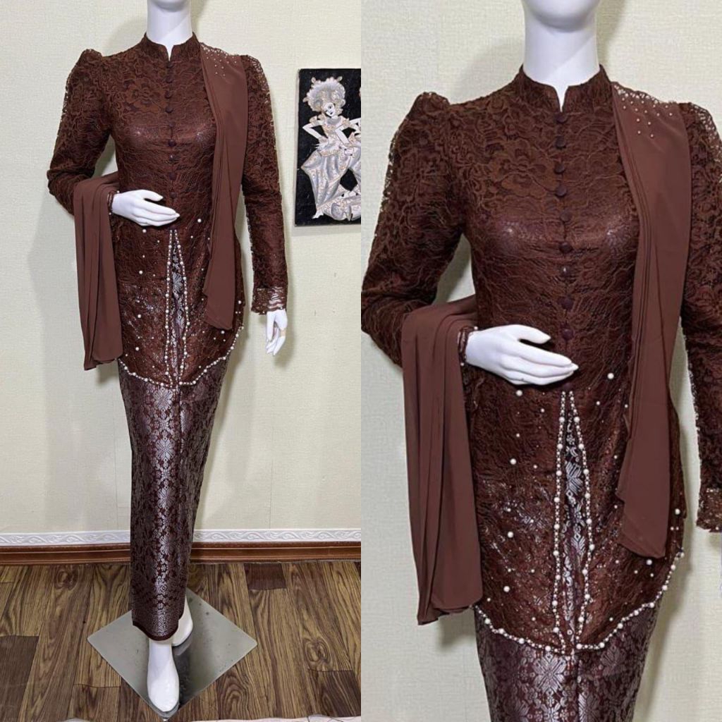 kebaya lesti borkat bermotif/kebaya kondangan/kebaya wisuda