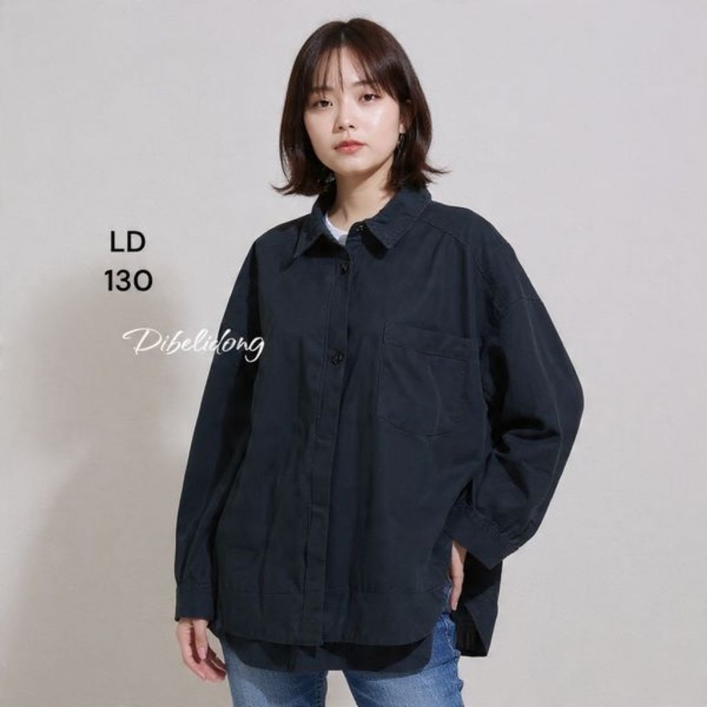 Jaket kemeja hitam casual