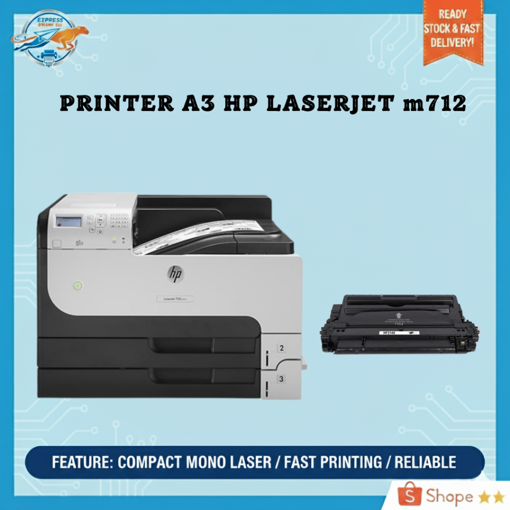 Printer HP LaserJet M712dn A3 Bekas | Printer Laser A3 Second M712 | Print A3 Network Duplex