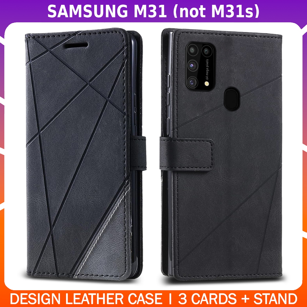 Premium Leather Wallet Flip Case with Stand SAMSUNG GALAXY M31
