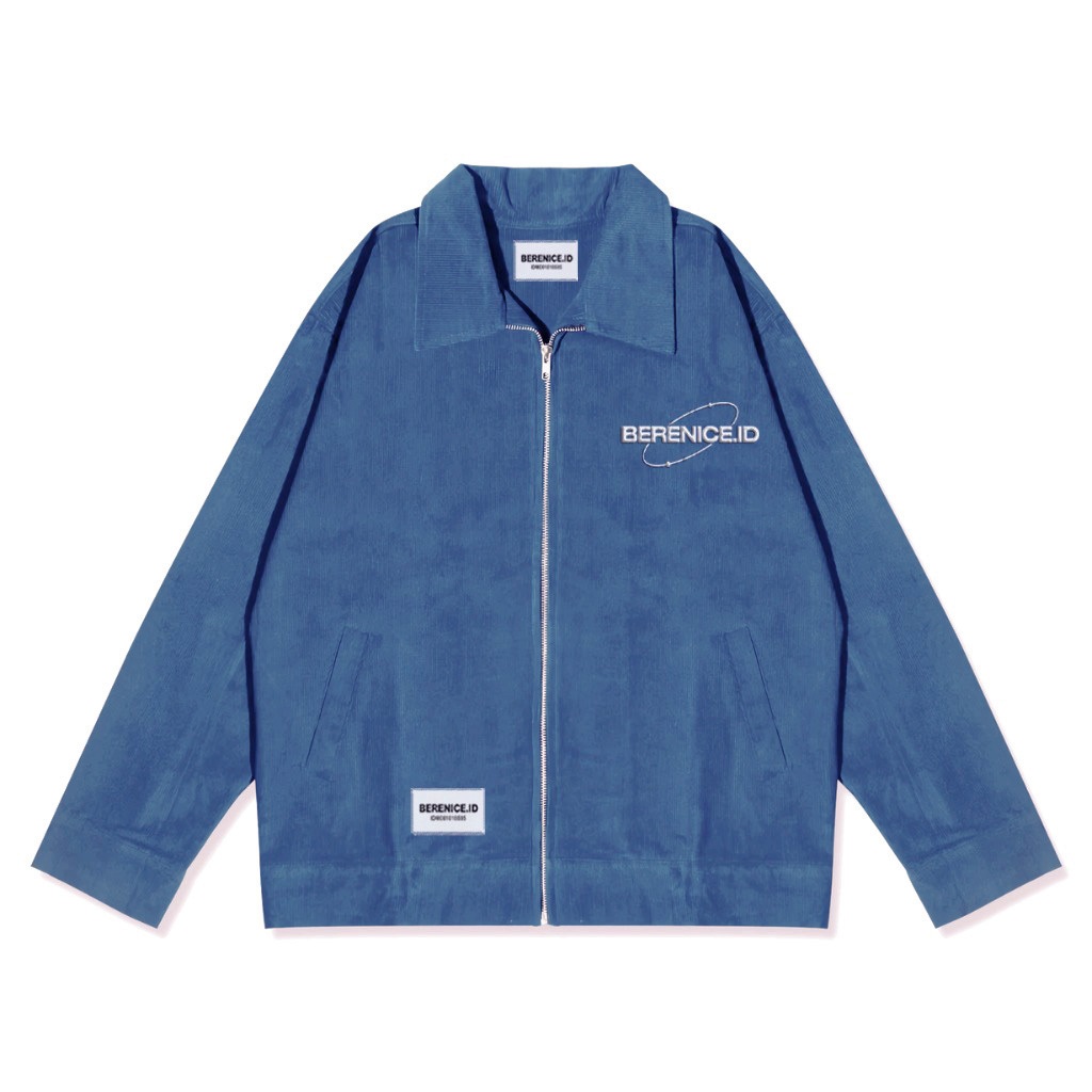 Berenice Trucker Jacket - Soft Blue - Corduroy Jaket Pria Wanita