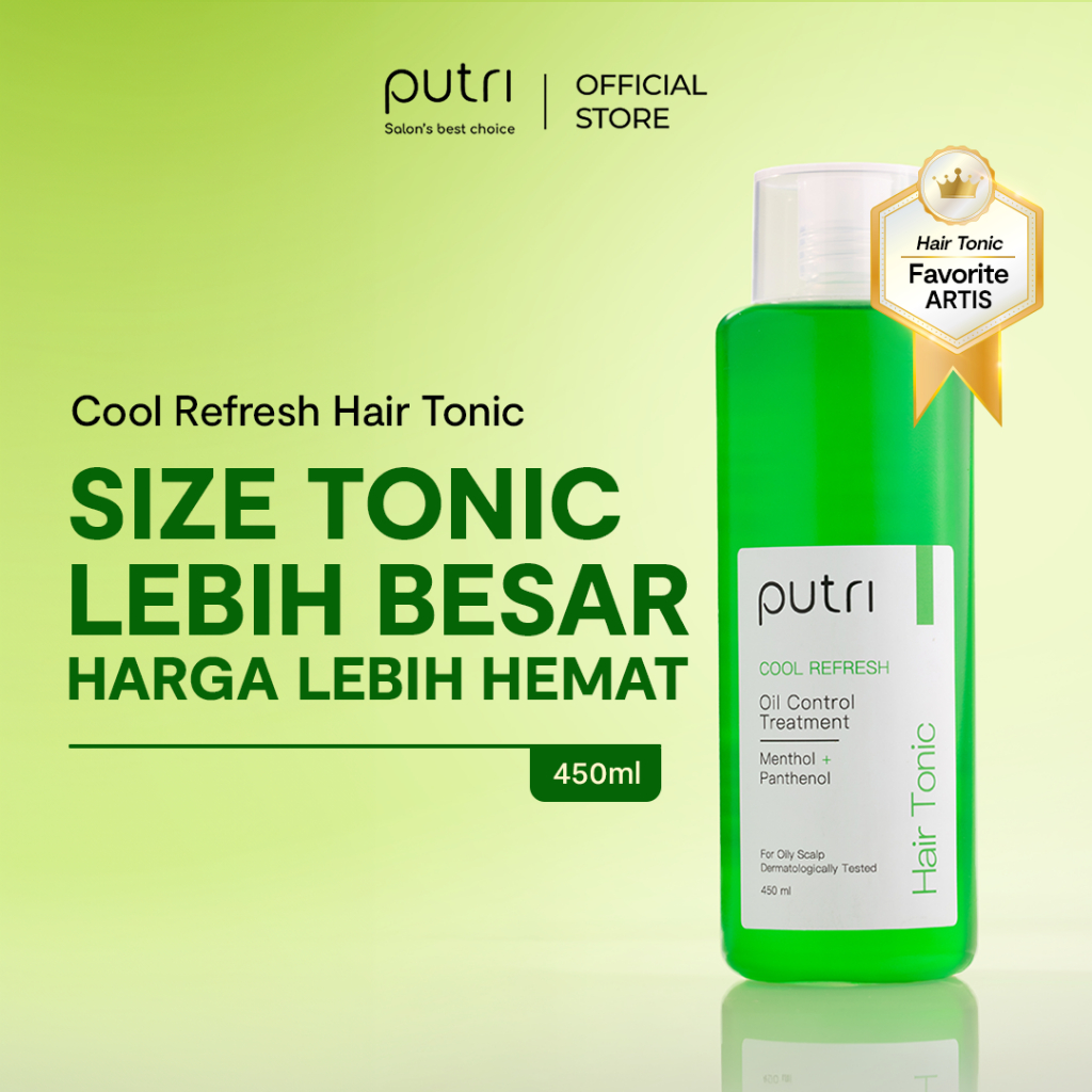 Putri Cool Refresh Hair Tonic 450mL –  Anti Rambut Lepek | Hair Tonic Wangi Tahan Lama | Tonic Rambu