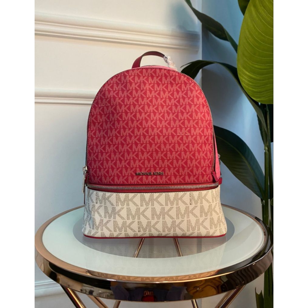 mk Rhea Medium Zip Backpack Dark Raspberry Multi n