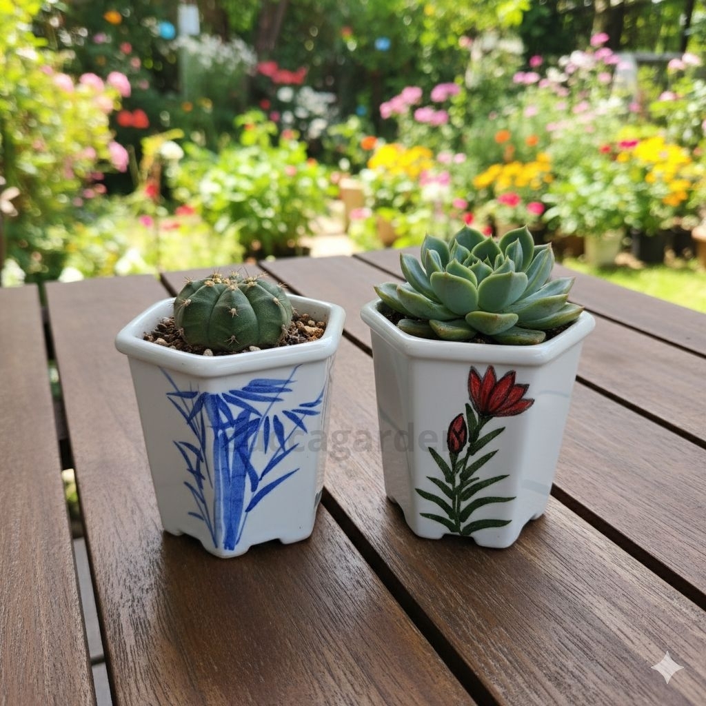 Pot keramik segienam tinggi