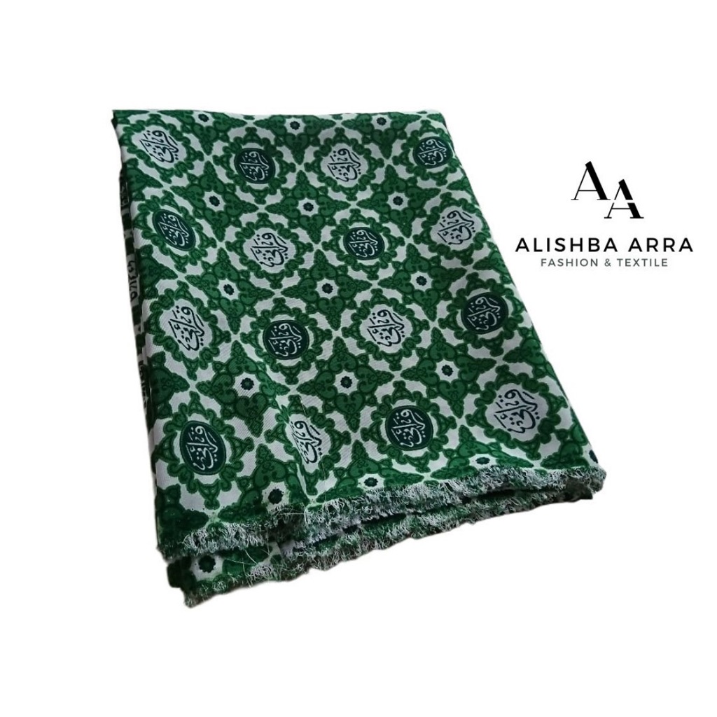 Kain Qiroati Hijau Batik Original Terbaru Meteran Untuk Baju Seragam Tpq