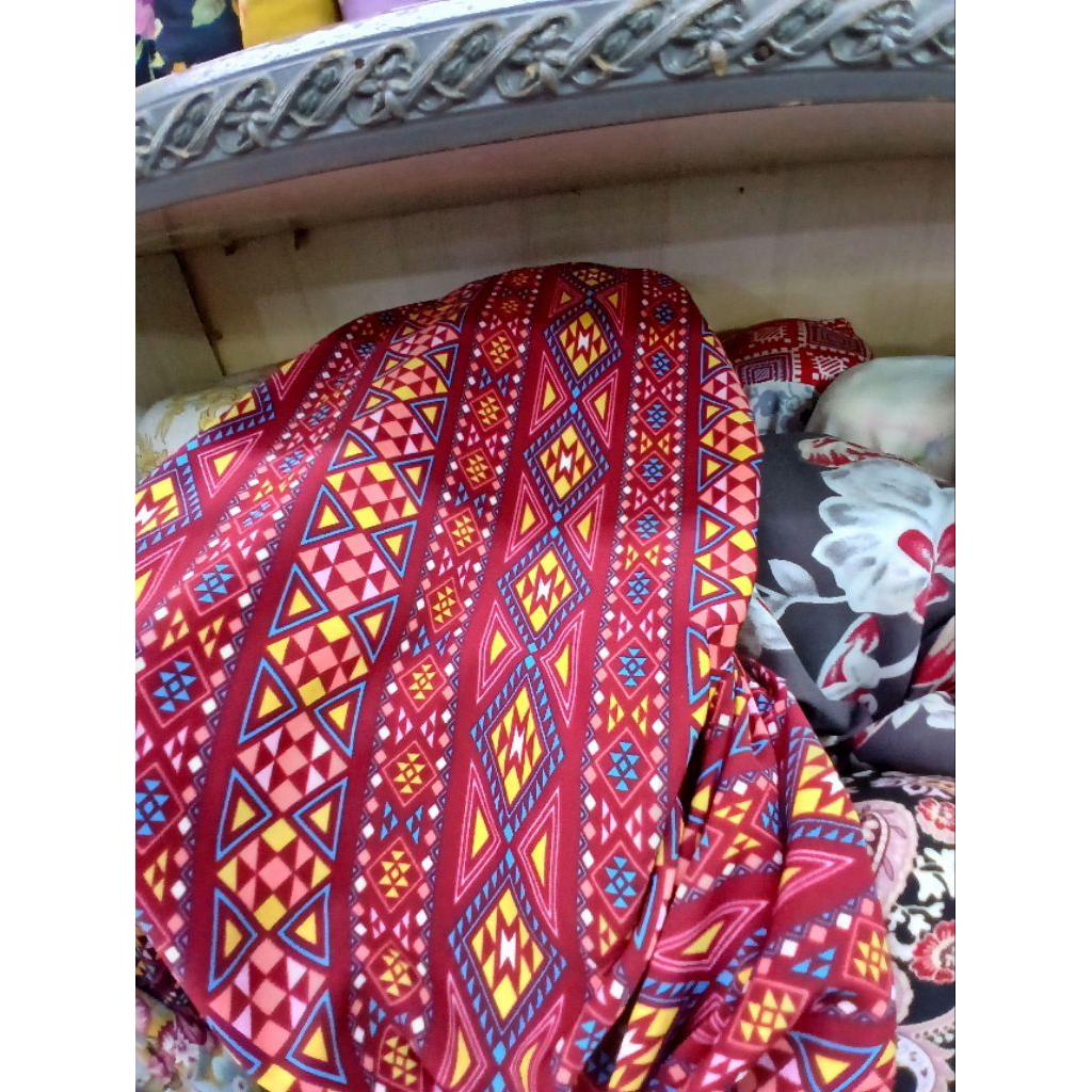 Kain/Bahan wolpis motif meteran kwalitas premium//Bahan wolpeach premium//Kain wolfis motif meteran(