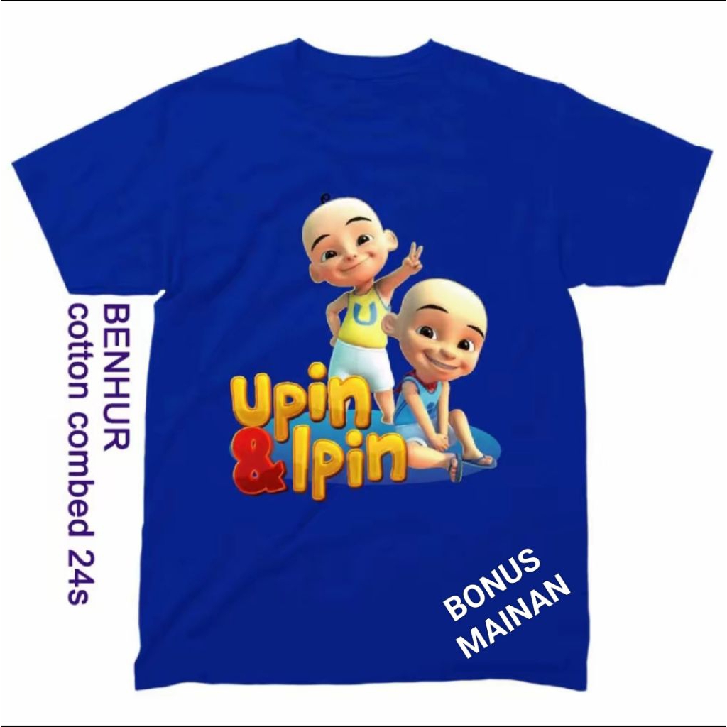 Kaos karakter Upin ipin Baju Anak Upin Ipin Cotton Combed 24s 1-11 Th Fashion Unsiex