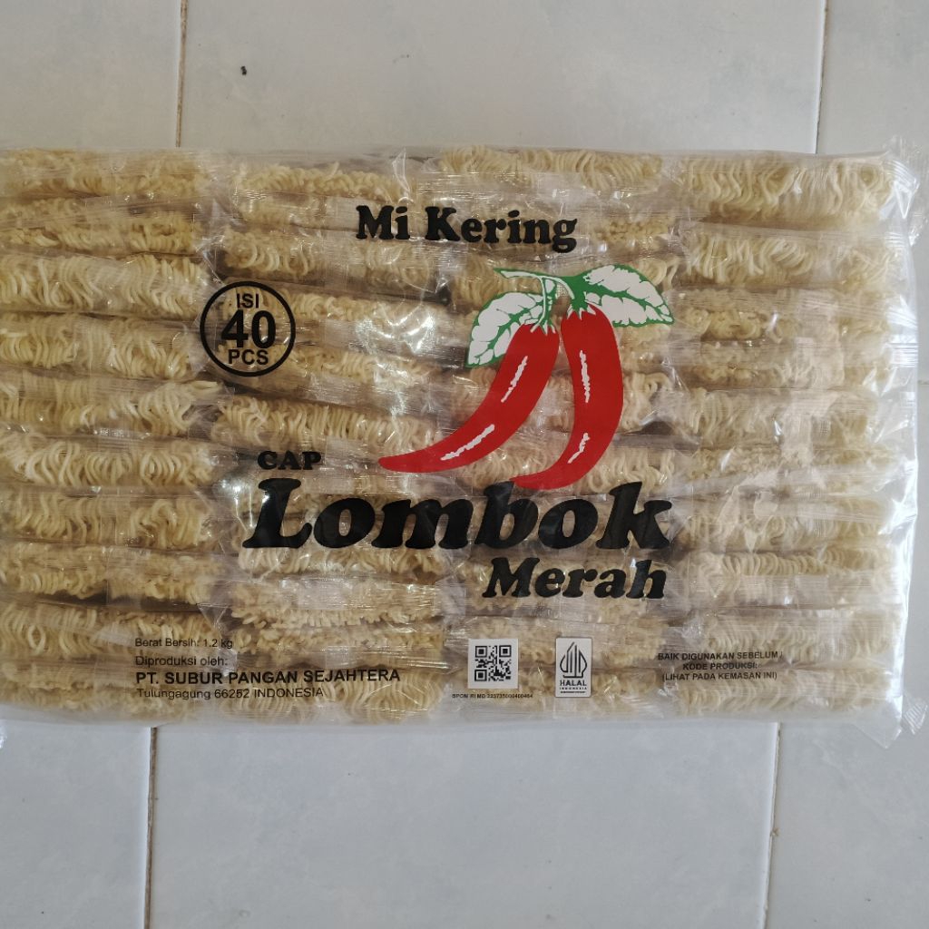 Mi kering cap lombok merah