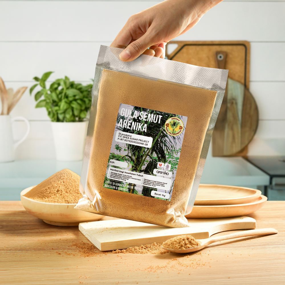 ARENIKA - Gula Aren Semut Bubuk Organik - Gula Aren Murni 100% Tanpa Campuran 1 Kilo Gram