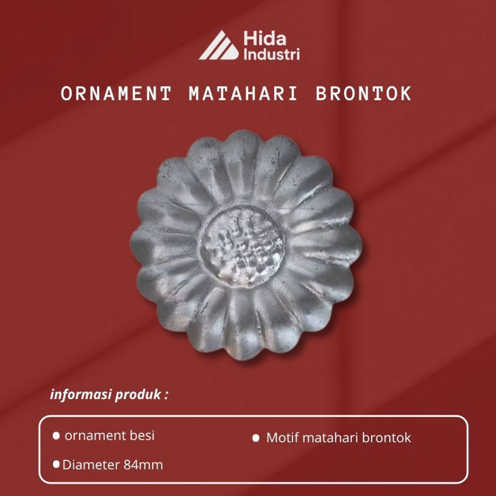Ornament Pagar Matahari Polos Brontok •| Ornament besi Aksesoris Pagar tralis dll