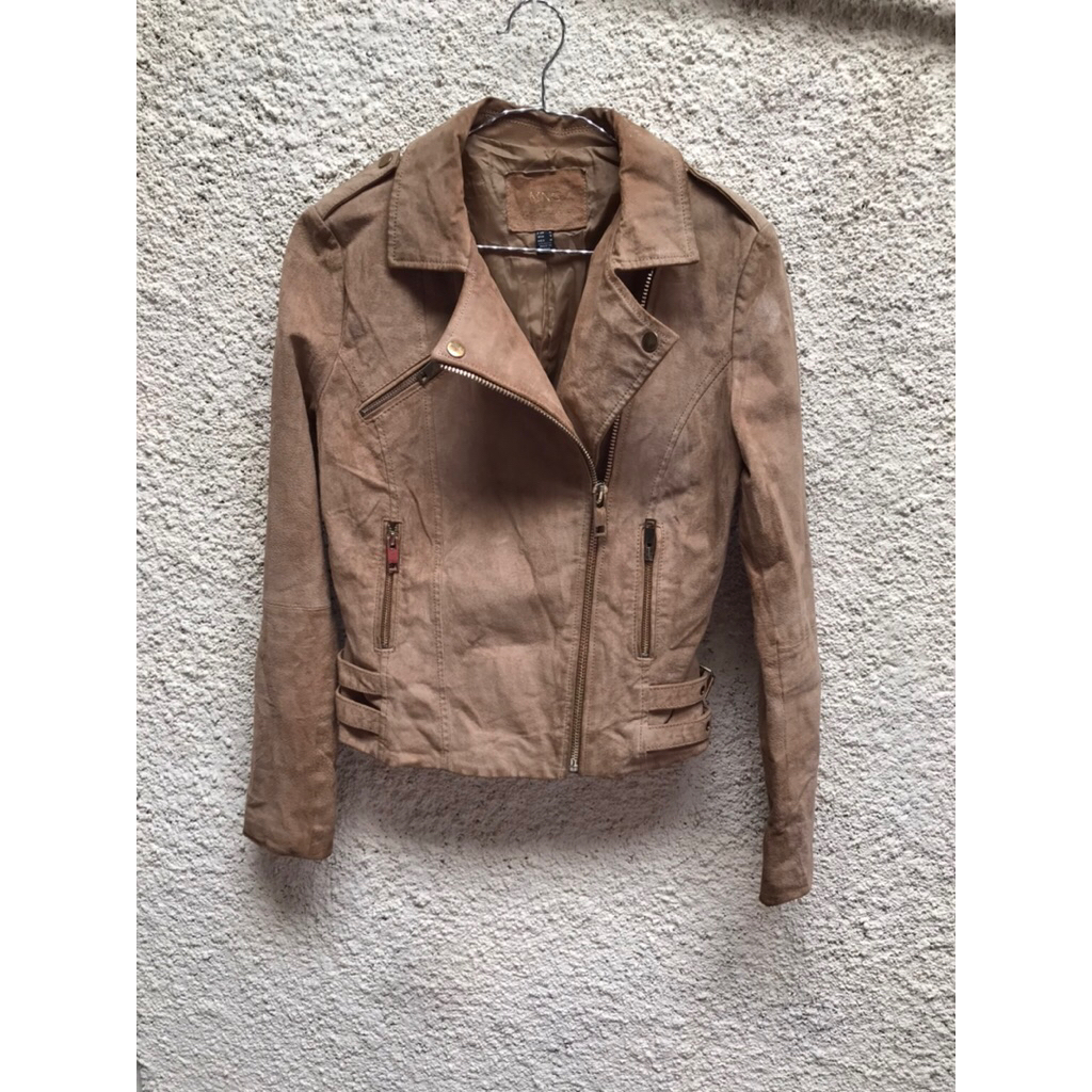 Mango leather biker jacket