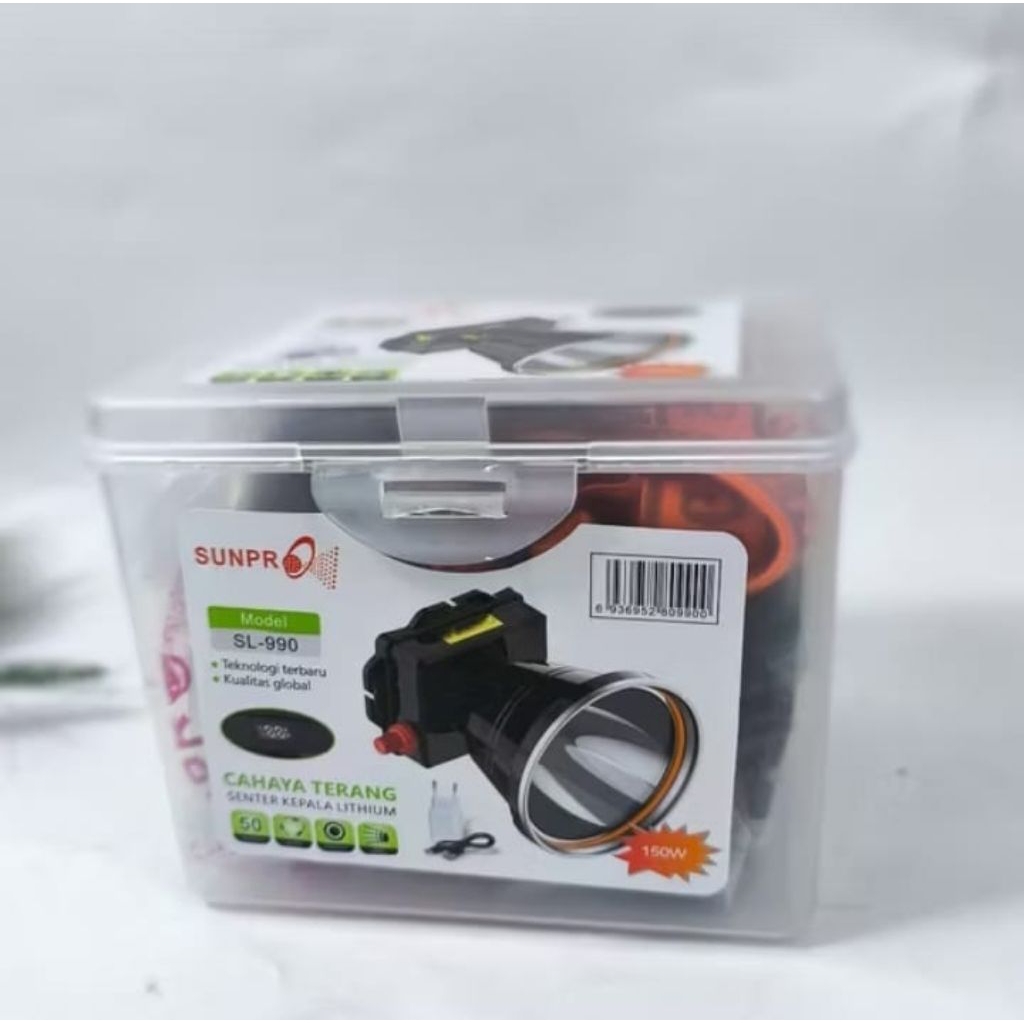 Sunpro Sl-990 Senter kepala merek  sunpro senter kepala putar senter kepala waterproof 150watt cahay