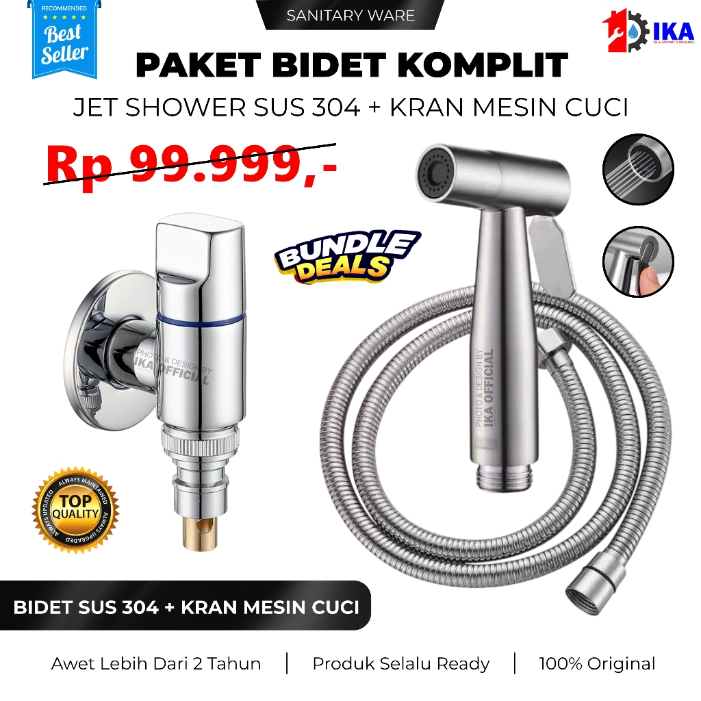 SUS304 1 Set Jet Shower Kloset Jet Shower Kamar Mandi Semprotan Toilet Duduk Jet wasser Kloset Stain
