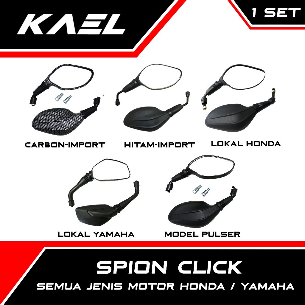 Spion Click Untuk Motor Honda & Yamaha Beat Karbu FI Pop Street eSP & Vario 110 150 125 LED New & Mi