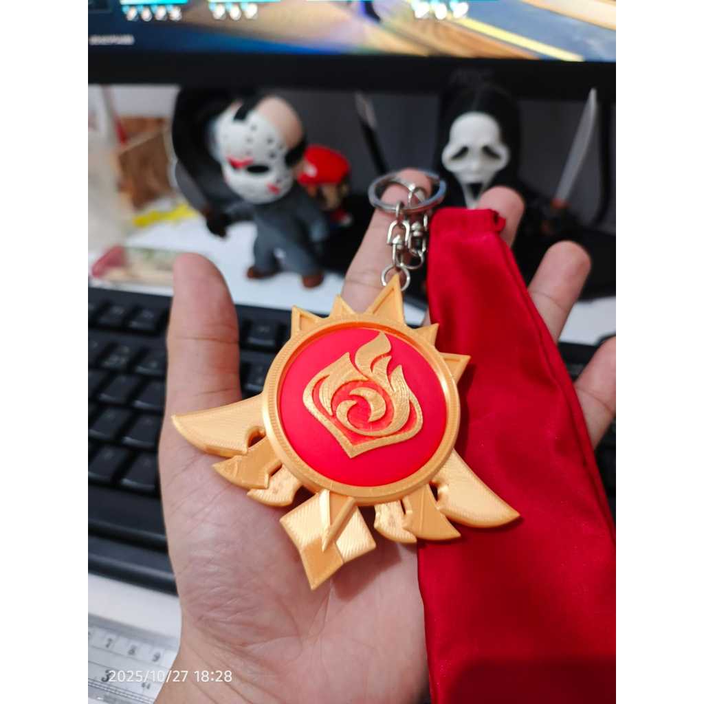 Keychain / Cosplay Vision Pyro Mondstadt (Bennett, Amber, Diluc, Klee) Genshin Impact