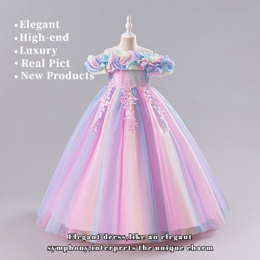 Dress Princess Baju Unicorn Anak Dres Uni Corn Gaun Hadiah Ulang Tahun Anak Perempuan 3-10Yrs Dress