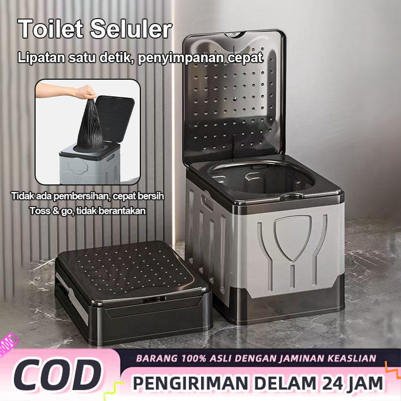 Toilet Mobil Lipat Tahan Air Untuk Camping Toilet Pregnant Women Adult Portable Foldable Plastic Toi
