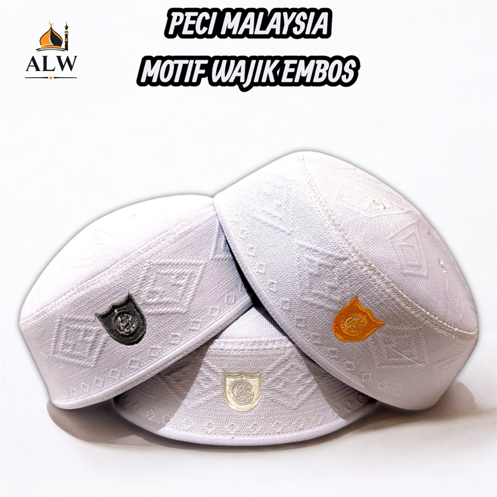 Peci Malaysia Premium Bahan Polly Cotton Motif Wajik Tinggi 7cm