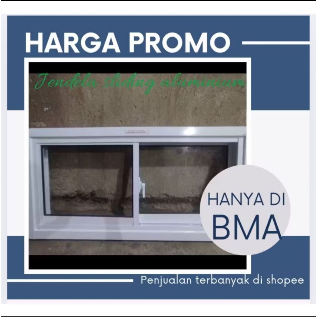 Jendela Sliding 40x90 Geser Aluminium