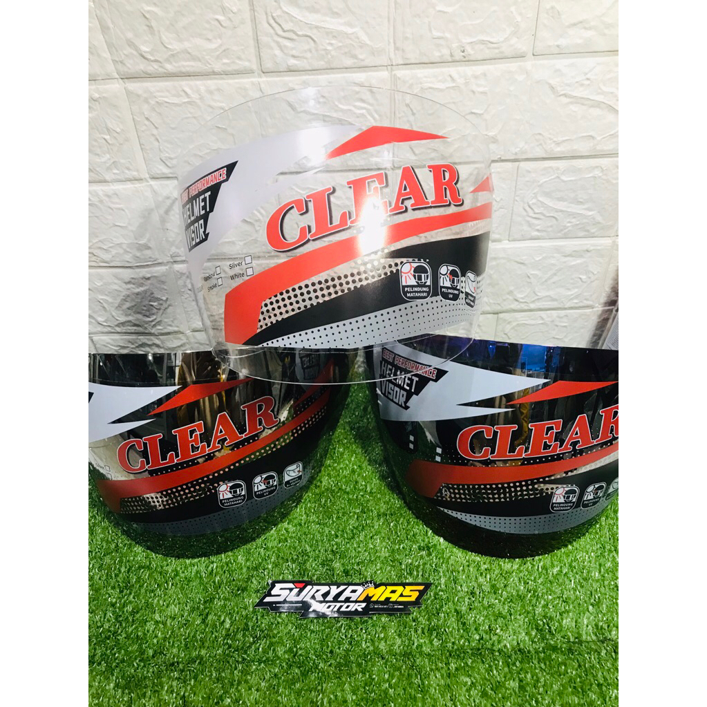 KACA HELM/VISOR HELM/MIKA HELM VISION 1 & VISION 2 BENING/SMOKE/SILVER/PELANGI